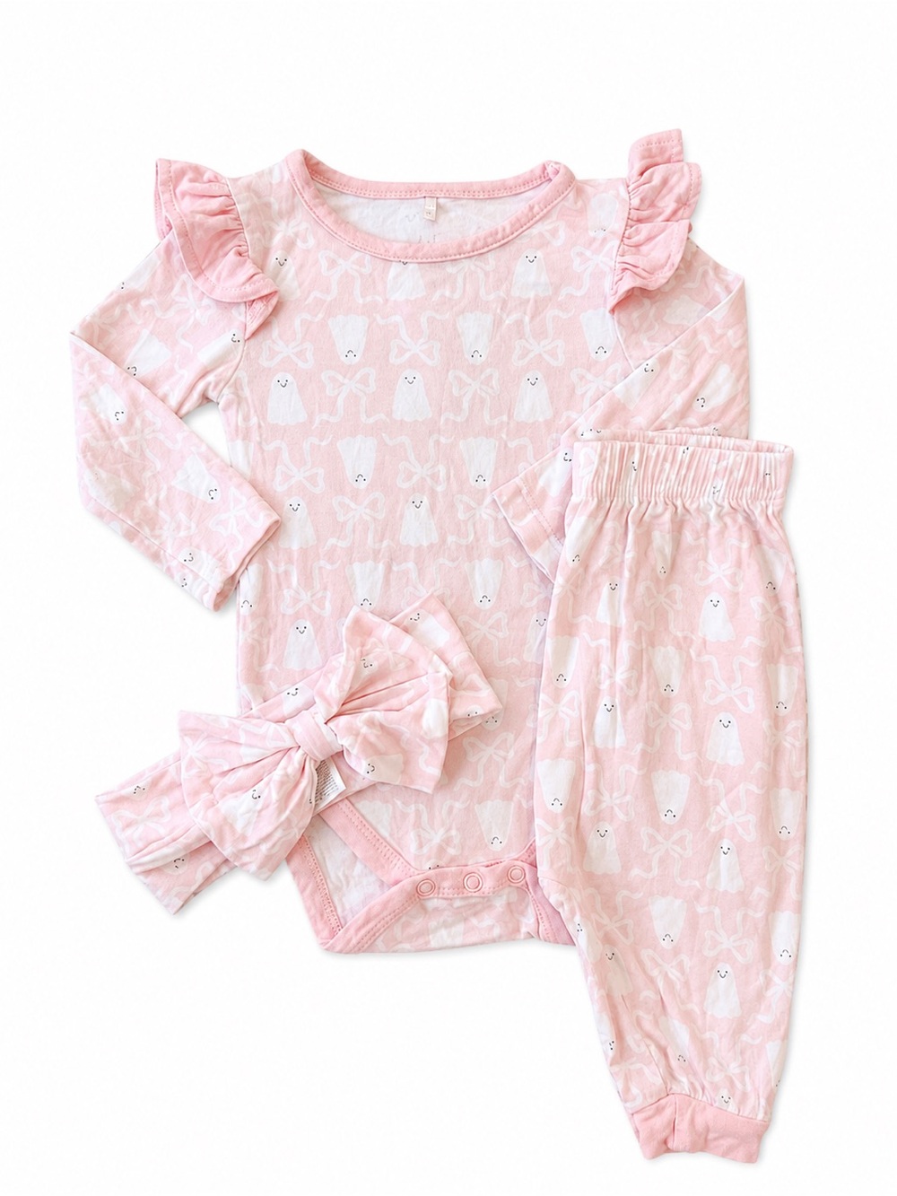 Milkberry Bamboo Halloween Ghost 3-Piece Set 3–6M EUC